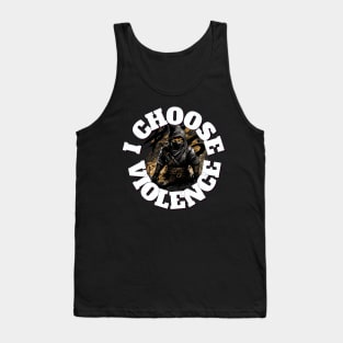 I Choose Violence ninja Cat Funny Tank Top